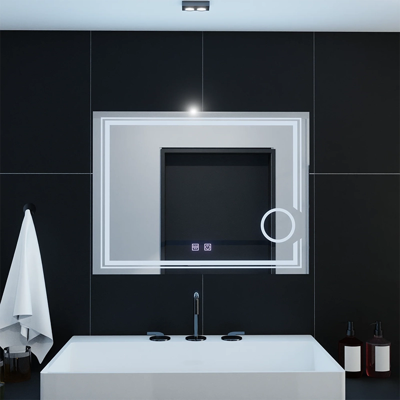 Obdélníkové LED zrcadlo, 80x60cm, CANTO Touch, Demister System, Stmívatelné