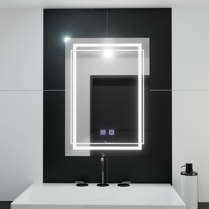 Obdélníkové LED zrcadlo, 60x80cm, KOVEN Touch, Demister System, Stmívatelná zrcátka Korman E Výchozí název Alessandro Design