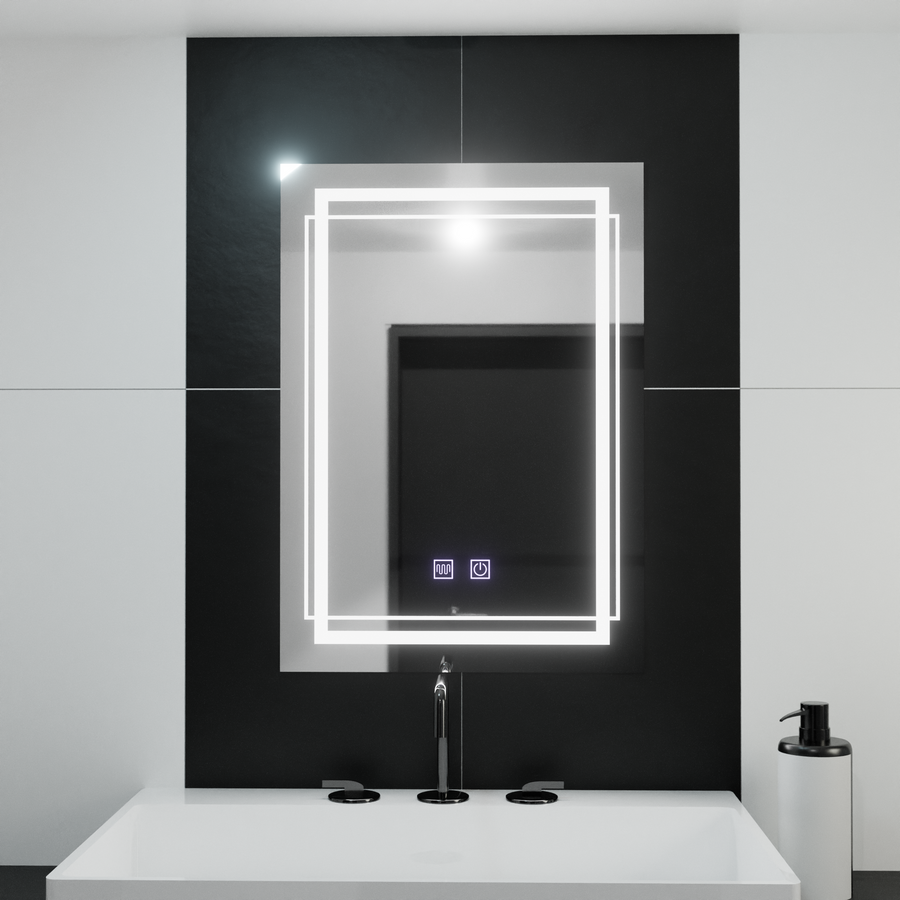 Obdélníkové LED zrcadlo, 60x80cm, KOVEN Touch, Demister System, Stmívatelná zrcátka Korman E Výchozí název Alessandro Design