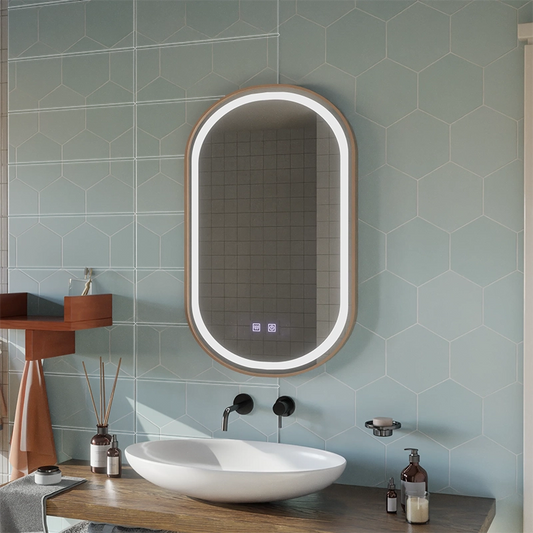Zrcadlový LED Touch Impora Demist System 50x80 cm Rose Gold Rám