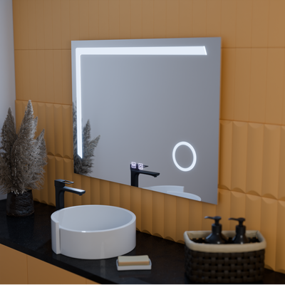 Obdélníkové LED zrcadlo, 80x60cm, Linea Touch, Demister System, Stmívatelné