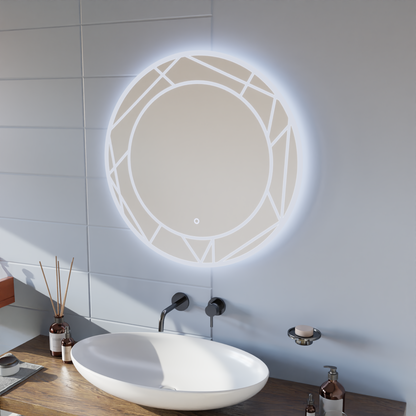 Zrcadlo LED Touch ASTRIX, 70cm, 6000K, Stmívatelné, Demister System Zrcadla Korman E Výchozí název Alessandro Design