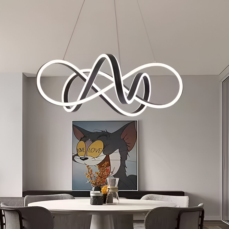 Závěsný LED lustr s dálkovým ovládáním INFINITY HALO 69W, studené/teplé/neutrální světlo, stmívatelné, černé, výškově nastavitelné Moderní lustry Výchozí název Alessandro Design