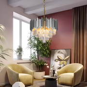 Křišťálový lustr BLOIS Eleganza 8xE14, Průměr 50 cm, Stříbrný, Nastavitelná výška Křišťálové lustry Výchozí název Alessandro Design
