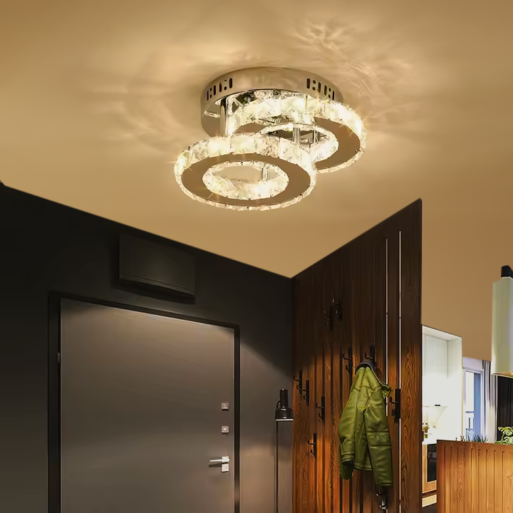 LED křišťálový lustr ROYALO ROTONDA 26W, 2 kruhy, studené/teplé/neutrální světlo, lesklý chrom LED lustry Výchozí název Alessandro Design