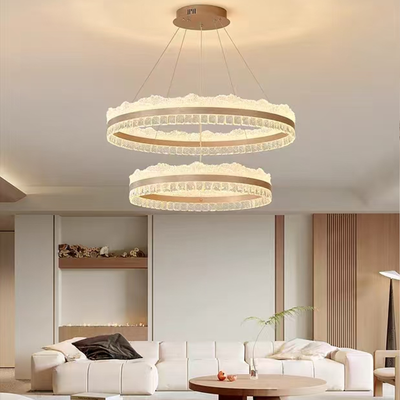Závěsný LED lustr s dálkovým ovládáním NIVALIS, 126W, studené/teplé/neutrální světlo, stmívatelný, výškově nastavitelný, zlatý