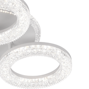 FREJA LED lustr s dálkovým ovládáním, 50W, 3000K/4000K/6000K, stmívatelný, bílý, krystaly, 3 kruhové LED lustry s dálkovým ovládáním Výchozí název Alessandro Design