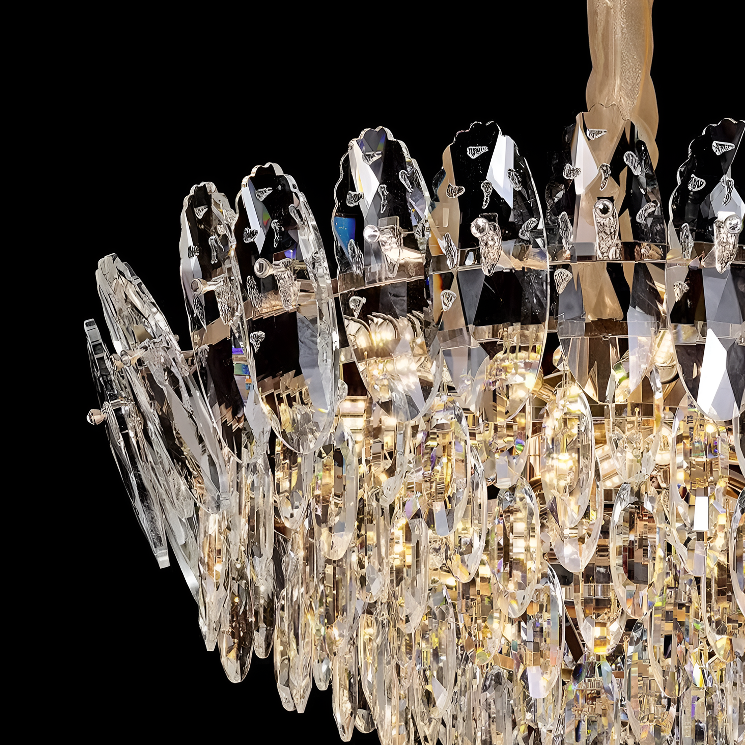 Candelabru Cristal, AURELIUS Magno, 11xE14, Diametru 60cm, Auriu Lucios, Inaltime Reglabila, Metal si Cristal Candelabre Cristal Default Title Alessandro Design
