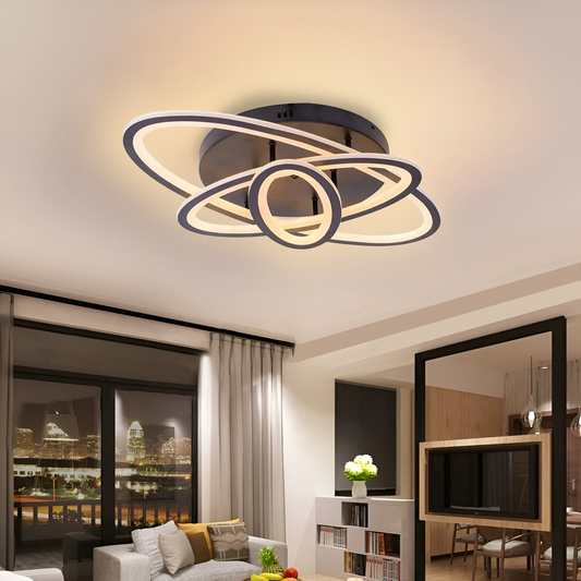 LED lustr s dálkovým ovládáním TIANA 78W, 3 elipsy, studené/teplé/neutrální světlo, stmívatelné, černé LED lustry s dálkovým ovládáním Výchozí název Alessandro Design