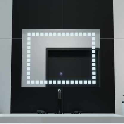Obdélníkové LED zrcadlo, 80x60cm, mřížka Light Základní dotyková zrcadla Korman C Výchozí název Alessandro Design