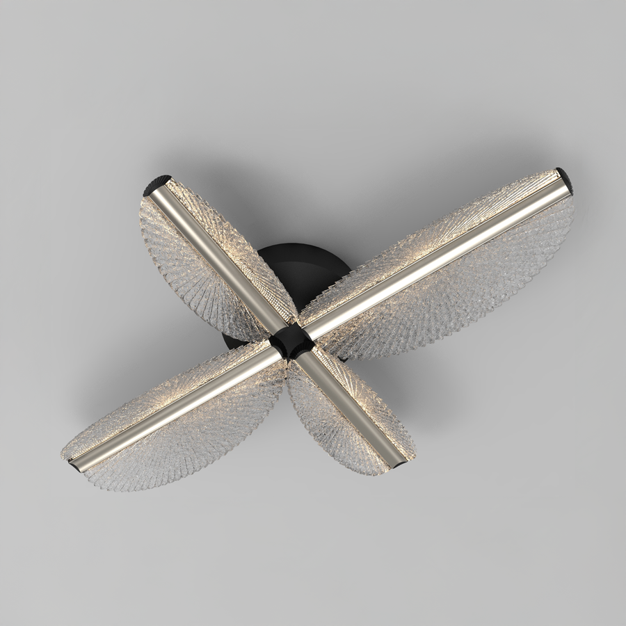 Lustra LED cu Telecomanda TULLIO 43W, 4 Petale, lumina Rece/Calda/Neutra, Dimabila, Negru Lustre LED cu Telecomanda Default Title Alessandro Design