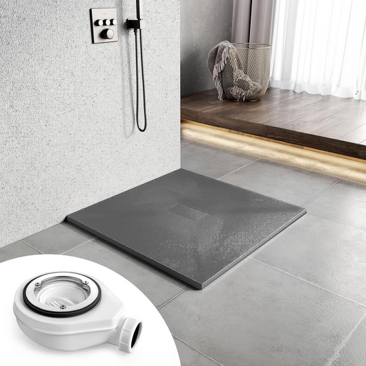 Čtvercová sprchová vanička 90x90 cm, štíhlá 3 cm, tmavě šedá Domov a zahrada Výchozí název Alessandro Design