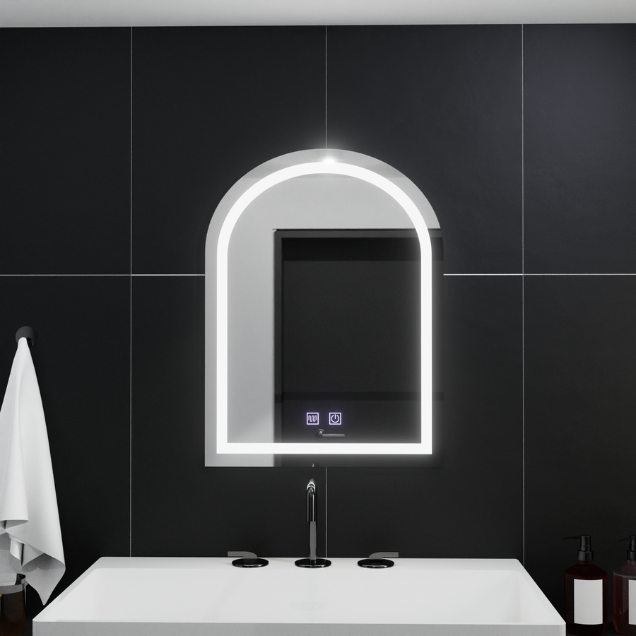Obloukové LED zrcadlo 60x80cm, Arco Touch, Demister System, Stmívatelná zrcátka Korman E Výchozí název Alessandro Design