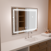 Obdélníkové LED zrcadlo 80x60 Touch Volta Systém odmlžování Zrcadla Korman E Výchozí název Alessandro Design