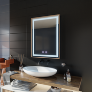 Kariri LED dotykové zrcadlo, 60x80 cm, funkce Demister, Gold Rose Kartáčovaný rám Zrcadla Korman E Výchozí název Alessandro Design