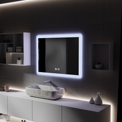Obdélníkové LED zrcadlo, 80x60cm, Touch VENERA, Demister System, Stmívatelná zrcátka Korman E Výchozí název Alessandro Design