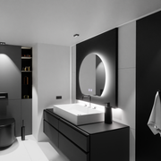 Půlměsícové LED zrcadlo, 60x54, Soluna Touch, Demister System, Stmívatelné zrcátka Korman E Výchozí název Alessandro Design