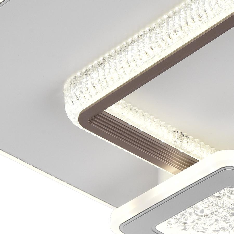 LED lustr NYXORA 51W, 3 čtverce, studené/teplé/neutrální světlo, bílé LED lustry Výchozí název Alessandro Design