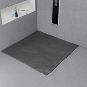 Čtvercová sprchová vanička 90x90 cm, štíhlá 3 cm, tmavě šedá Domov a zahrada Výchozí název Alessandro Design
