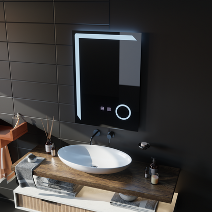 Obdélníkové LED zrcadlo, 60x80cm, Linea Touch, Demister System, Stmívatelné zrcátka Korman E Výchozí název Alessandro Design