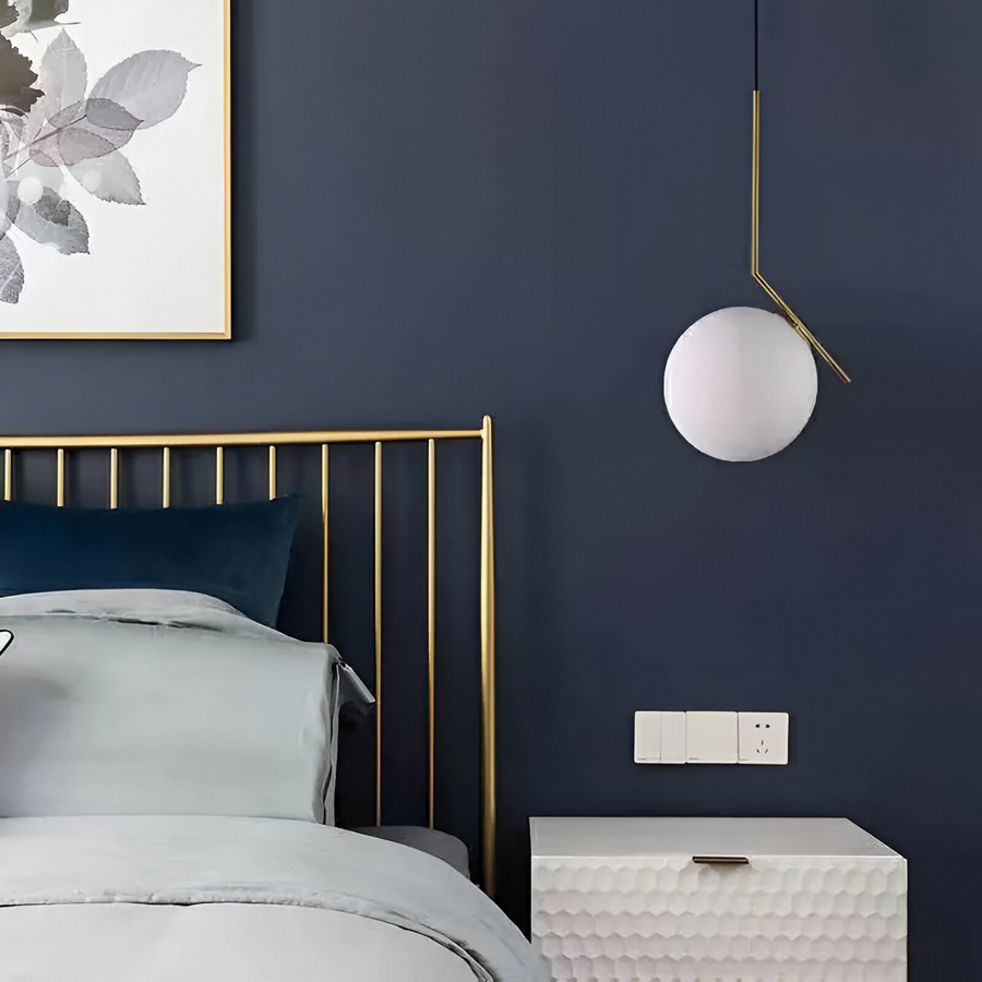 Lustr LOFT Haven, 1x E27, zlatá bílá, kov, nastavitelná výška, moderní moderní lustry Výchozí název Alessandro Design