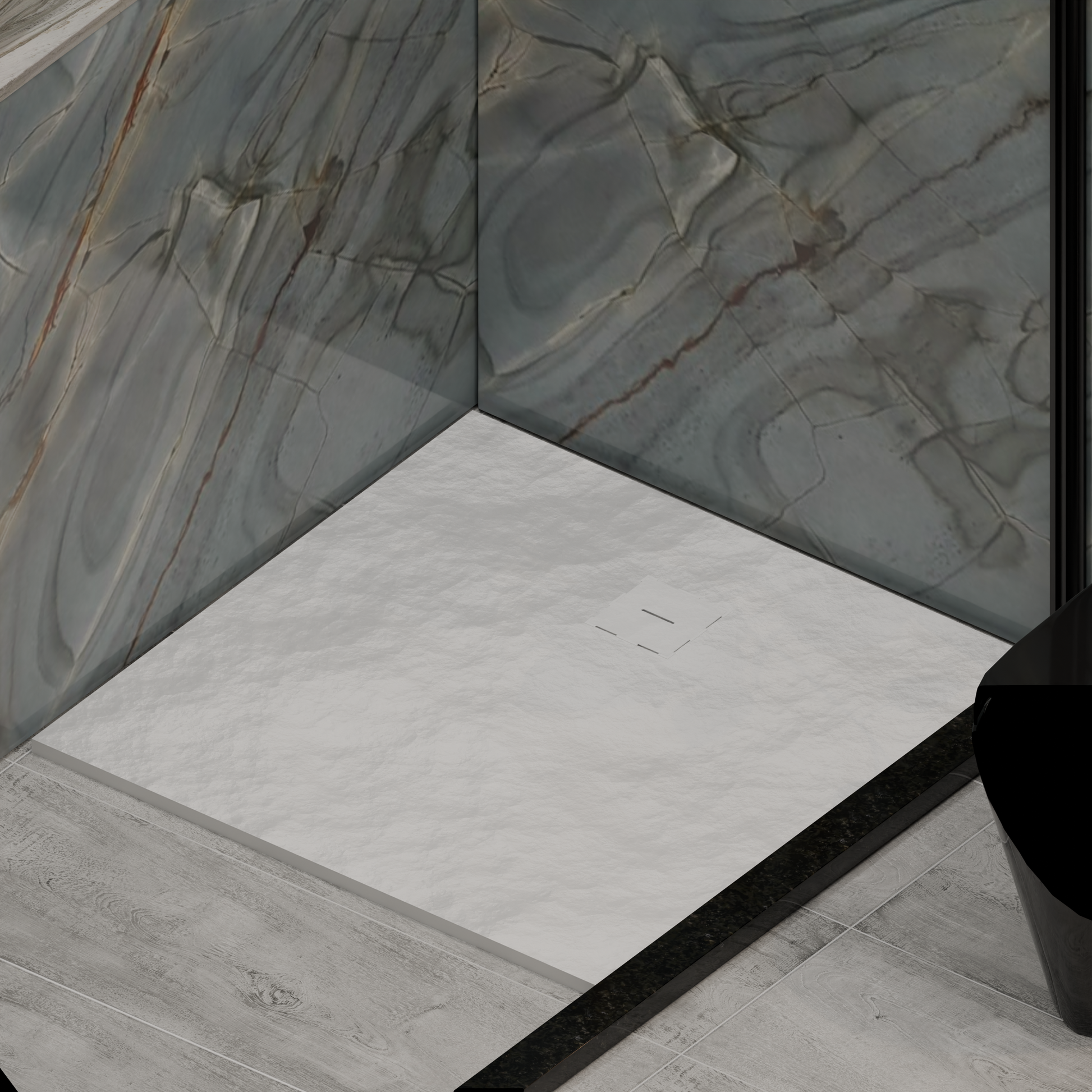 Čtvercová sprchová vanička 90x90 cm, štíhlá 3 cm, lesklá bílá Domov a zahrada Výchozí název Alessandro Design