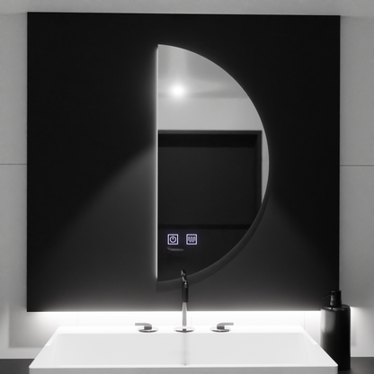 Semiluna LED zrcadlo 50x100cm, Touch Arced, Demister System, Stmívatelné zrcátka Korman E Výchozí název Alessandro Design