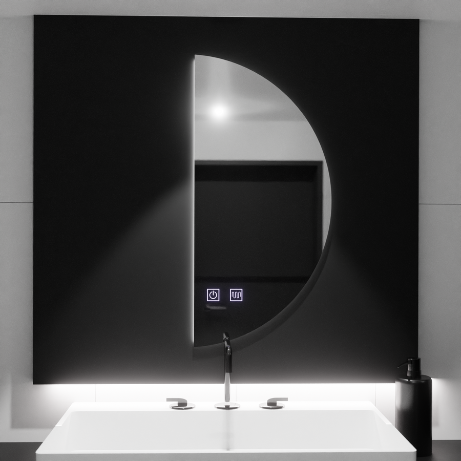 Semiluna LED zrcadlo 50x100cm, Touch Arced, Demister System, Stmívatelné zrcátka Korman E Výchozí název Alessandro Design