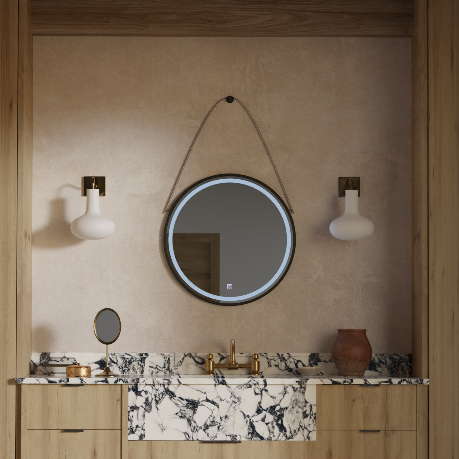Kulaté LED zrcadlo, 60cm, Basic Touch Mirrors Korman C Výchozí název Alessandro Design