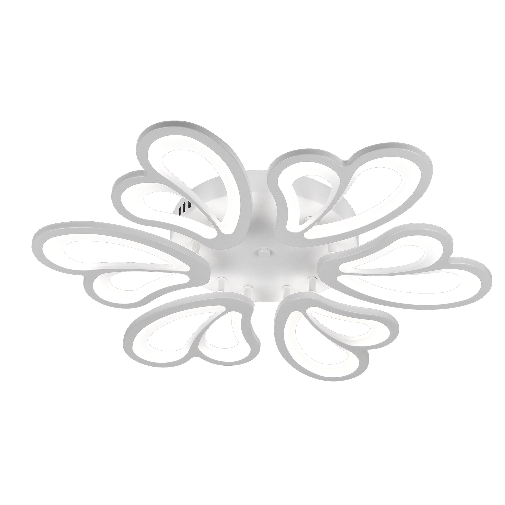 LED lustr s dálkovým ovládáním BLOSSOM 78W, 6 okvětních lístků, Průměr 60cm, Studené/Teplé/Neutrální světlo, Stmívatelné, Bílý LED lustr s dálkovým ovládáním Výchozí název Alessandro Design