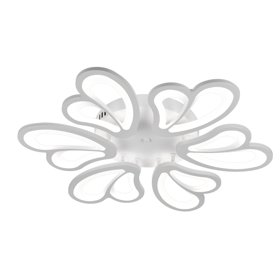 LED lustr s dálkovým ovládáním BLOSSOM 78W, 6 okvětních lístků, Průměr 60cm, Studené/Teplé/Neutrální světlo, Stmívatelné, Bílý LED lustr s dálkovým ovládáním Výchozí název Alessandro Design