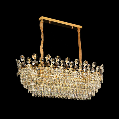 Candelabru Cristal FLORENCE Imperio 10x E14, 90cm, Auriu Lucios, Inaltime Reglabila Candelabre Cristal Default Title Alessandro Design