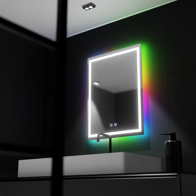 Obdélníkové LED zrcadlo 60X80cm, Spectrum Touch, RGB, Demister System