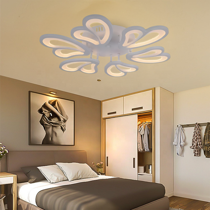 LED lustr s dálkovým ovládáním BLOSSOM 78W, 6 okvětních lístků, Průměr 60cm, Studené/Teplé/Neutrální světlo, Stmívatelné, Bílý LED lustr s dálkovým ovládáním Výchozí název Alessandro Design