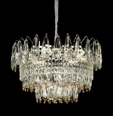 Křišťálový lustr CC6687/500CR 9x E14, průměr 50 cm, lesklý chrom, nastavitelná výška