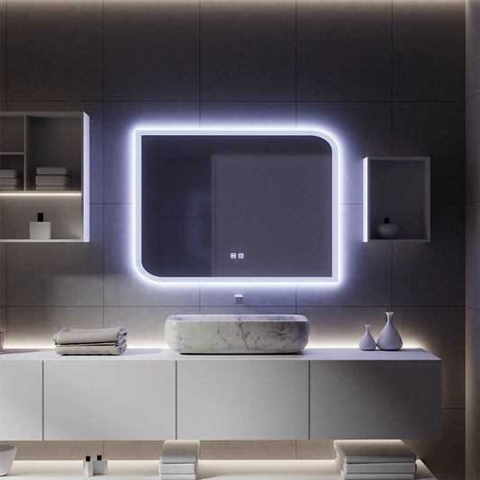 CLARIVO LED zrcadlo obdélníkové, 80X60cm, Touch, Demister System