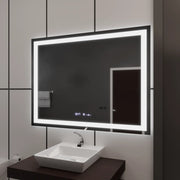 Obdélníkové LED zrcadlo 120x80cm Vérité MotionGlow Marcello, odmlžovací systém, hodiny a teploměr, stmívatelná zrcátka Marcello Výchozí název Alessandro Design