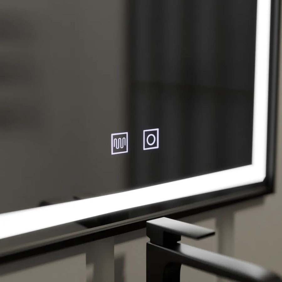 Obdélníkové LED zrcadlo 60x90cm EDGE Touch Demister System, černý rám zrcadla Korman E Výchozí název Alessandro Design