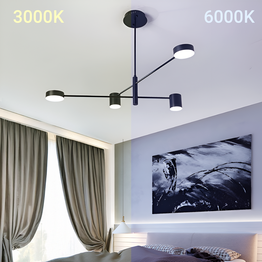 GALIOS LED lustr 48W, 4 prvky, studené/teplé/neutrální světlo, černá Moderní lustry Výchozí název Alessandro Design