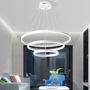 Závěsný LED lustr s dálkovým ovládáním SERENA 85W, 60cm, 3 kruhy, studené/teplé/neutrální světlo, stmívatelný, bílý, výškově nastavitelný LED lustr s dálkovým ovládáním Výchozí název Alessandro Design