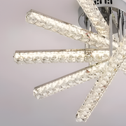 LED lustr s dálkovým ovládáním LUELLA 79W 5 Elements, Lineární, Studené/Teplé/Neutrální světlo, Stmívatelné, Stříbrný krystal LED Lustr Výchozí název Alessandro Design