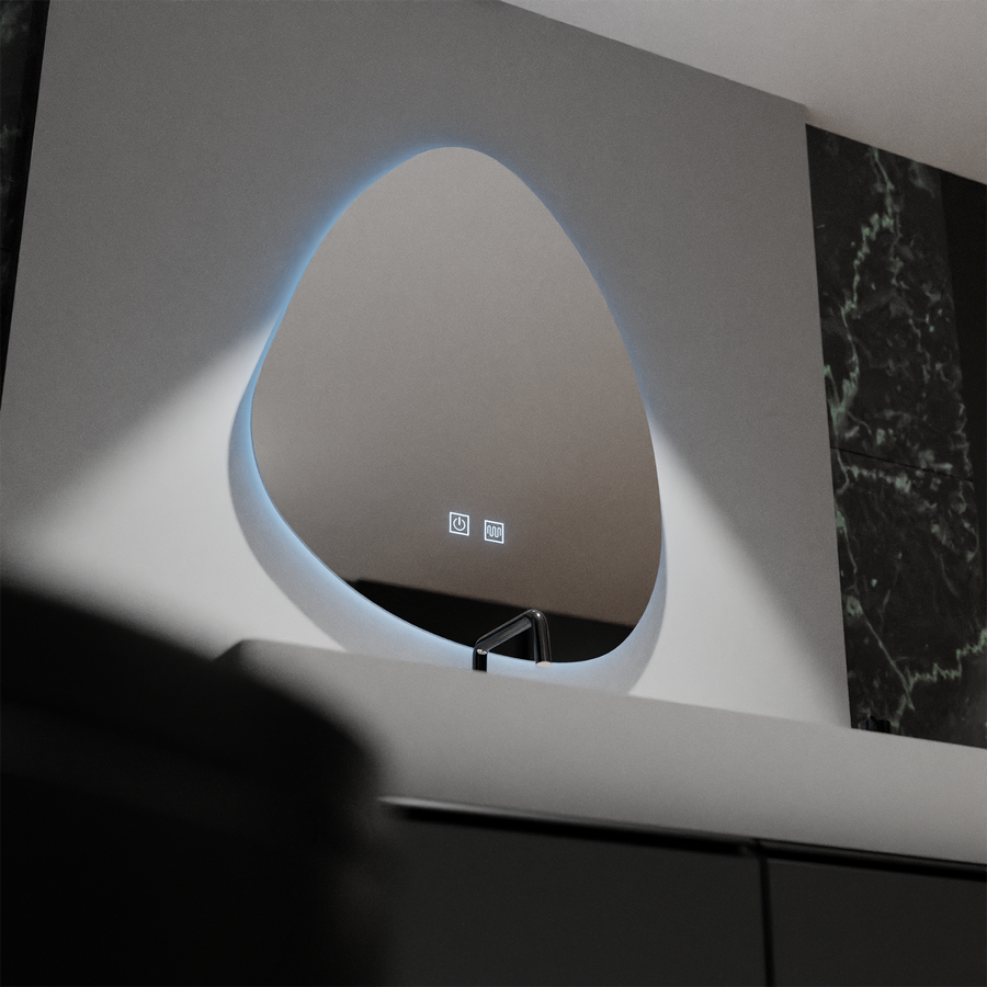 Organické LED zrcadlo 80x60cm, Fluido Touch, Demister System, Stmívatelné zrcátka Korman E Výchozí název Alessandro Design