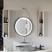 LED kulaté zrcadlo, 11W, 60cm, Micah Marcello MotionGlow Sensor, Demister System, Hodiny a teploměr, Kosmetická lupa, Stmívatelné Marcello Mirrors Výchozí název Alessandro Design