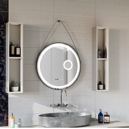 LED kulaté zrcadlo, 11W, 60cm, Micah Marcello MotionGlow Sensor, Demister System, Hodiny a teploměr, Kosmetická lupa, Stmívatelné Marcello Mirrors Výchozí název Alessandro Design