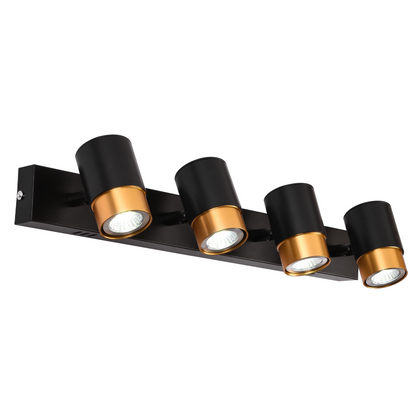 LED projektor se 4xGU10 reflektory, zlaté, kovové a akrylové moderní žárovkové lustry Výchozí název Alessandro Design