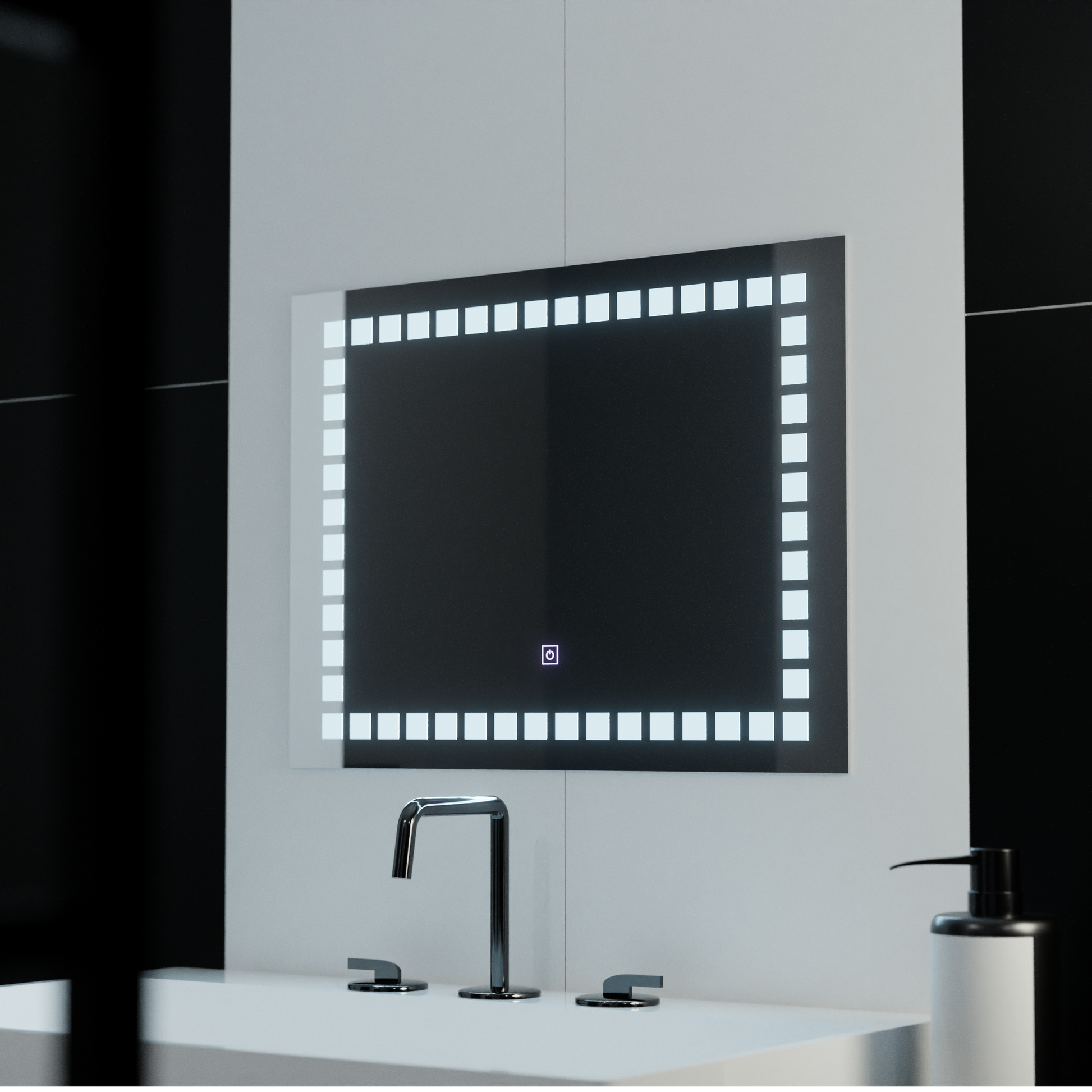 Obdélníkové LED zrcadlo, 80x60cm, mřížka Light Základní dotyková zrcadla Korman C Výchozí název Alessandro Design