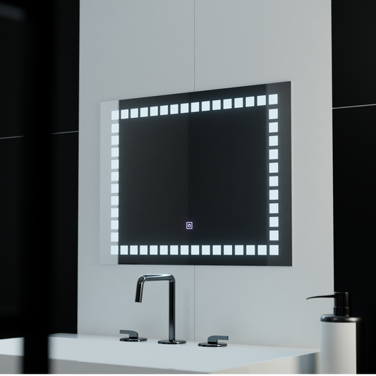 Obdélníkové LED zrcadlo, 80x60cm, mřížka Light Základní dotyková zrcadla Korman C Výchozí název Alessandro Design
