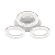 FREJA LED lustr s dálkovým ovládáním, 50W, 3000K/4000K/6000K, stmívatelný, bílý, krystaly, 3 kruhové LED lustry s dálkovým ovládáním Výchozí název Alessandro Design
