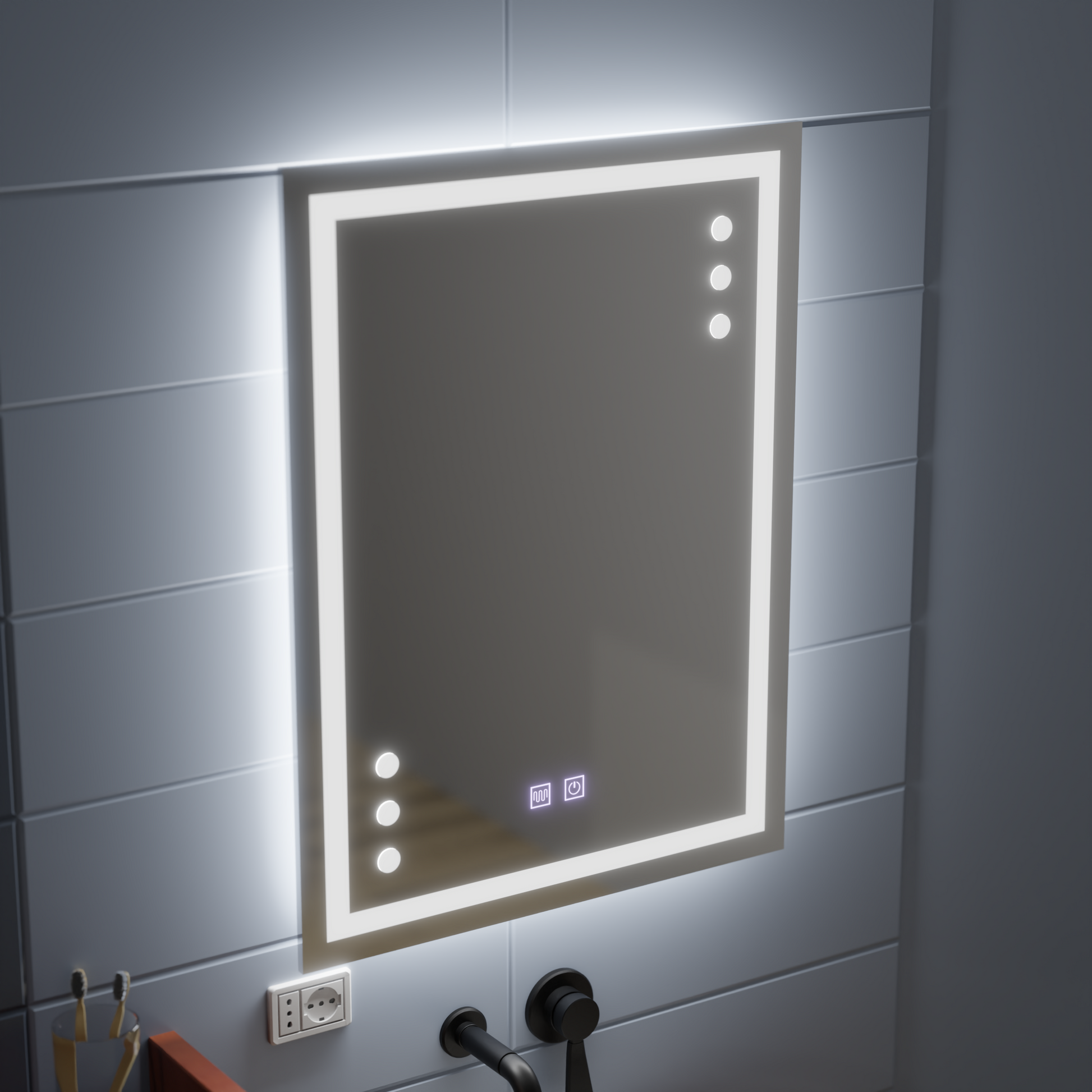 Zrcadlo LED Touch Infima Demist System 60X80cm Zrcadla Korman E Výchozí název Alessandro Design