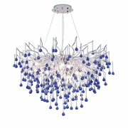 Křišťálový lustr CC335/400CH, 4x G9, chrom a modré krystaly, 40 cm, nastavitelná výška Křišťálové lustry Výchozí název Alessandro Design